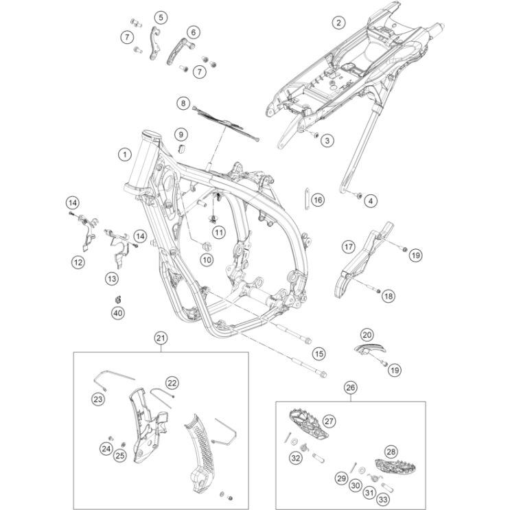CADRE HUSQVARNA 501 FE 2027 - DUBOST HVA