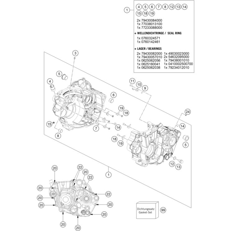 CARTER MOTEUR HUSQVARNA 501 FE 2027 - DUBOST HVACARTER MOTEUR