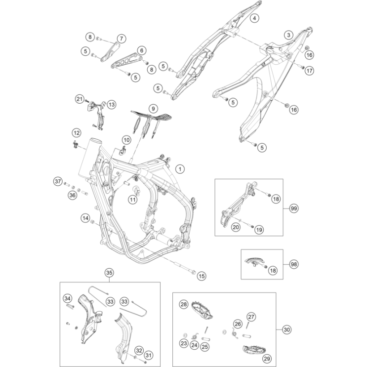 CADRE HUSQVARNA 150 TEI 2020 - DUBOST HVA