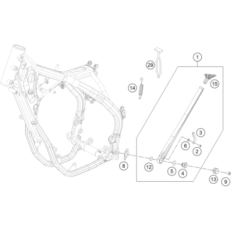 BEQUILLE LATERALE / BEQUILLE CENTRALE HUSQVARNA 150 TEI 2020 - DUBOST HVA