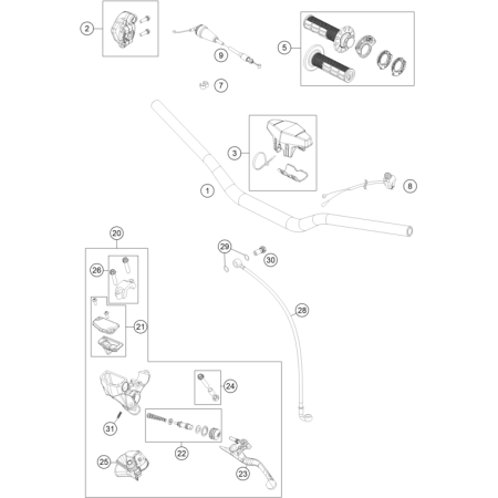 GUIDON, ARMATURES HUSQVARNA 85 TC 17/14 2018 - DUBOST HVA