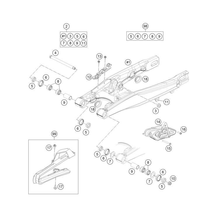 BRAS OSCILLANT HUSQVARNA 85 TC 17/14 2018 - DUBOST HVA