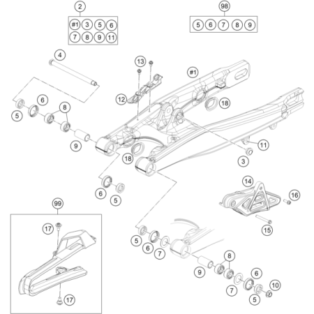 BRAS OSCILLANT HUSQVARNA 85 TC 17/14 2018 - DUBOST HVA