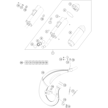 ECHAPPEMENT HUSQVARNA 85 TC 17/14 2018 - DUBOST HVA