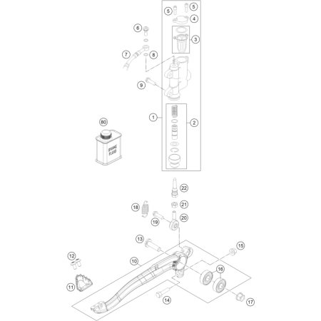 SYSTÈME DE FREIN ARRIÈRE HUSQVARNA 85 TC 17/14 2018 - DUBOST HVA