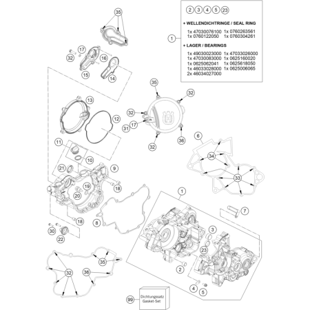 CARTER MOTEUR HUSQVARNA 85 TC 17/14 2018 - DUBOST HVA