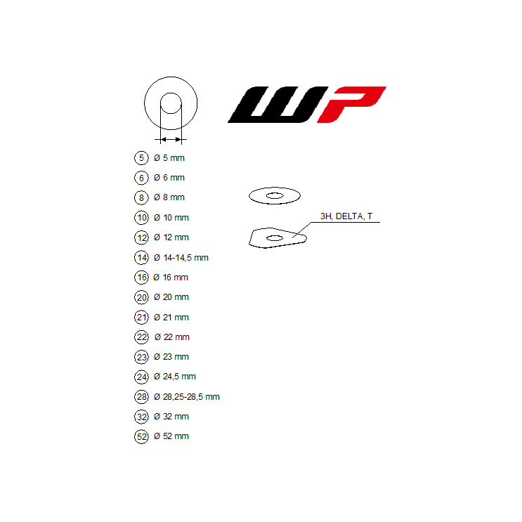 RONDELLES WP POUR SETTING HUSQVARNA 85 TC 17/14 2014 - DUBOST HVA
