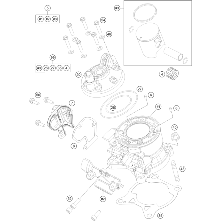 CYLINDRE HUSQVARNA 85 TC 17/14 2014 - DUBOST HVA