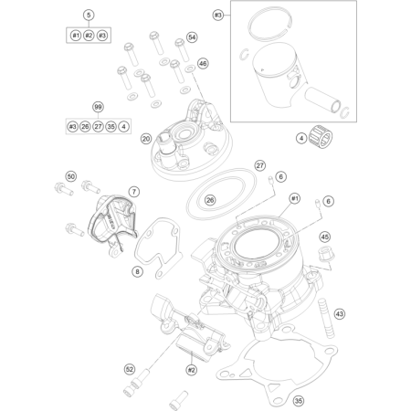 CYLINDRE HUSQVARNA 85 TC 17/14 2014 - DUBOST HVA