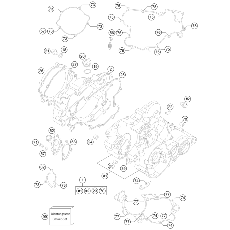 CARTER MOTEUR HUSQVARNA 85 TC 17/14 2014 - DUBOST HVA