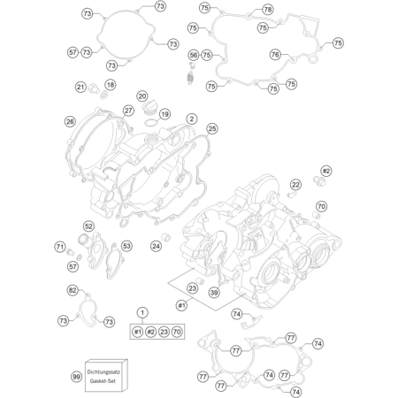 CARTER MOTEUR HUSQVARNA 85 TC 17/14 2014 - DUBOST HVA