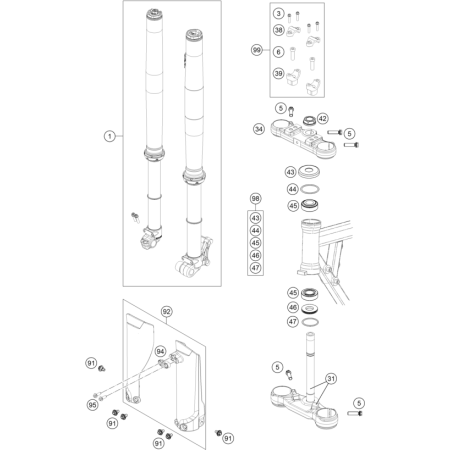 FOURCHE TELESCOPIQUE, TE DE FOURCHE HUSQVARNA 50 TC 2022 - DUBOST HVA