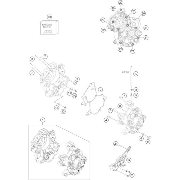 CARTER MOTEUR HUSQVARNA 65 TC 2027 - DUBOST HVA