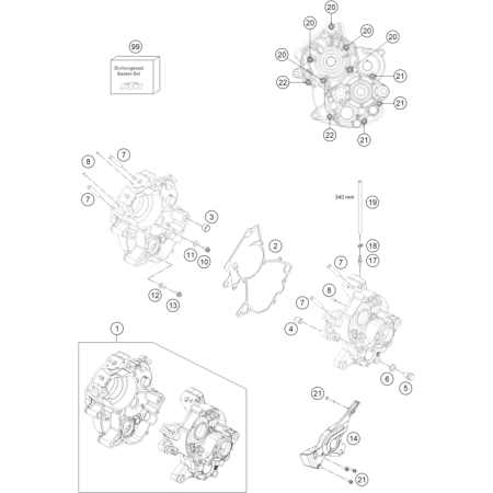 CARTER MOTEUR HUSQVARNA 65 TC 2027 - DUBOST HVA