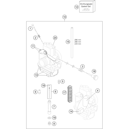 CARBURATEUR HUSQVARNA 65 TC 2027 - DUBOST HVA