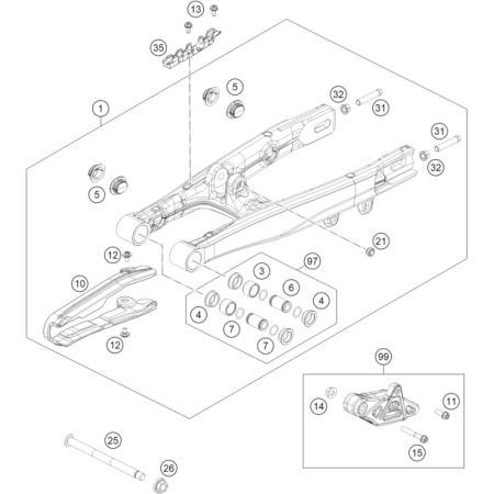 BRAS OSCILLANT HUSQVARNA 50 TC 2027 - DUBOST HVA