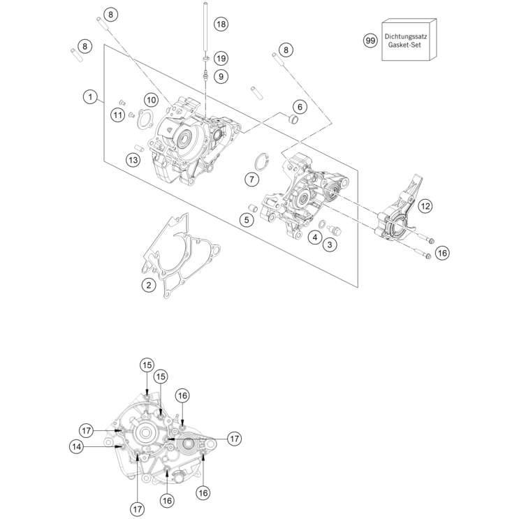 CARTER MOTEUR HUSQVARNA 50 TC 2027 - DUBOST HVA