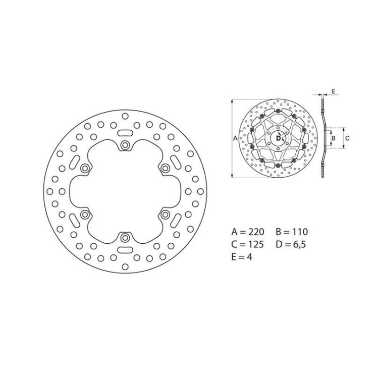 DISQUE DE FREIN ARRIERE BREMBO POUR HUSQVARNA, HUSABERG