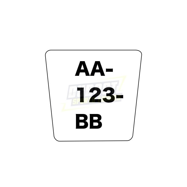 Plaque d'immatriculation trapézoidale 10X10cm + votre numéro d'immatriculation Plaque d'immatriculation trapézoidale 10X10cm + votre numéro d'immatriculation