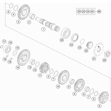 Arbre secondaire HUSQVARNA 450 FC 2015