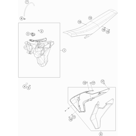 Réservoir, selle HUSQVARNA 450 FC 2017