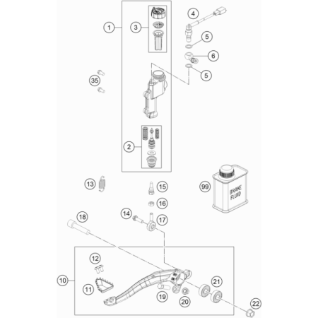 Maitre cylindre de frein AR HUSQVARNA 250 FE 2021 