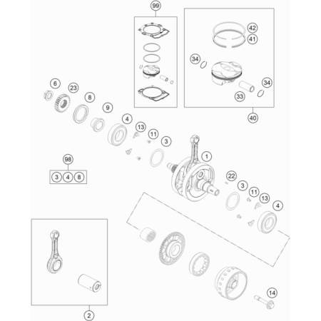 Embiellage piston HUSQVARNA 250 FE 2014