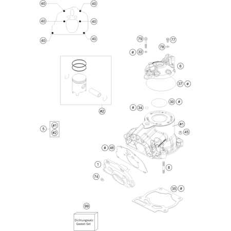 Cylindre,culasse HUSQVARNA 125 TC 2021