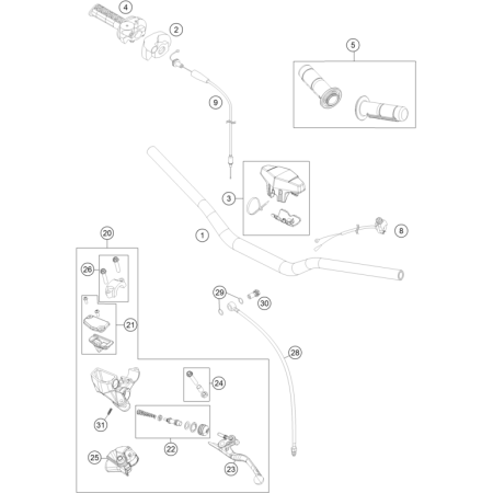 Guidon et commande HUSQVARNA 85 TC 2021