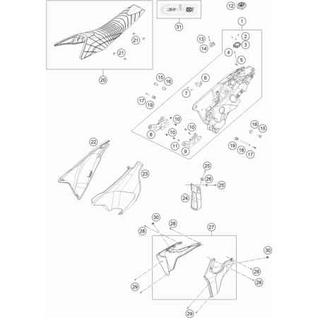 Réservoir, selle HUSQVARNA 701 SM 2021