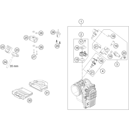 Corp d'injection HUSQVARNA 701 Enduro 2017