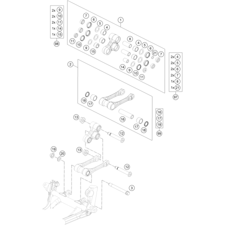 Biellettes de suspension HVA 125 TC 2022