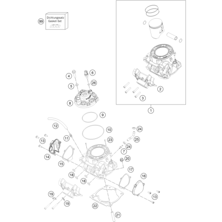 Cylindre,culasse HUSQVARNA 250 TC 2022