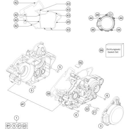 Carter moteur HUSQVARNA 125 TE 2015