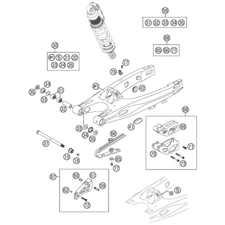 Bras oscillant HUSQVARNA 85 TC 2014