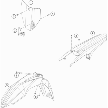 Garde boue,plaque phare HUSQVARNA 65 TC 2020